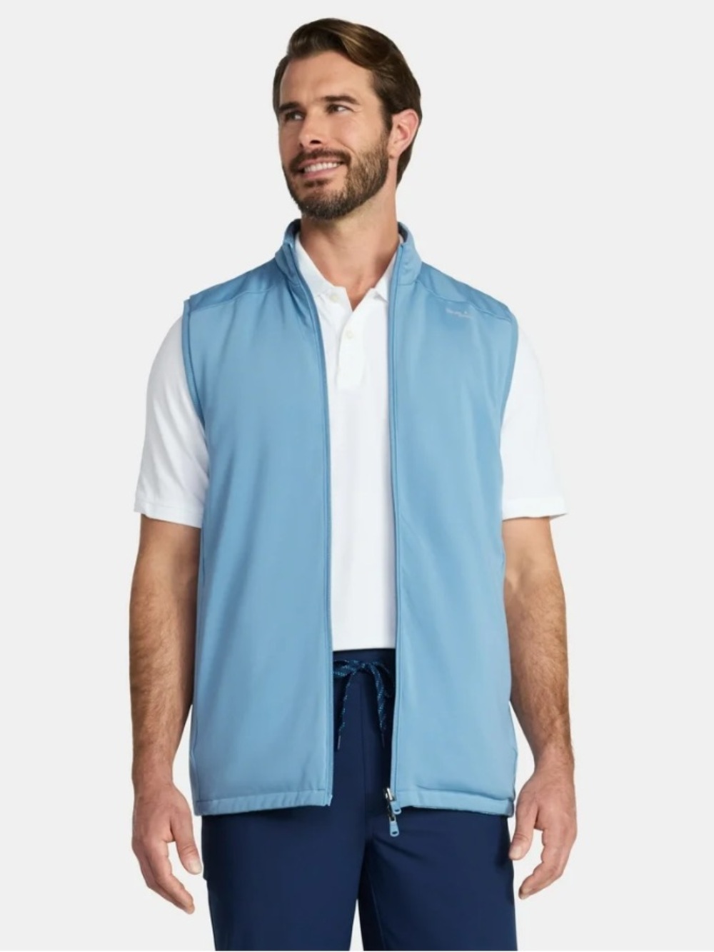 Men's M Blue Reversible Performance Lightweight Wicking Full Zip Golf Vest NWT